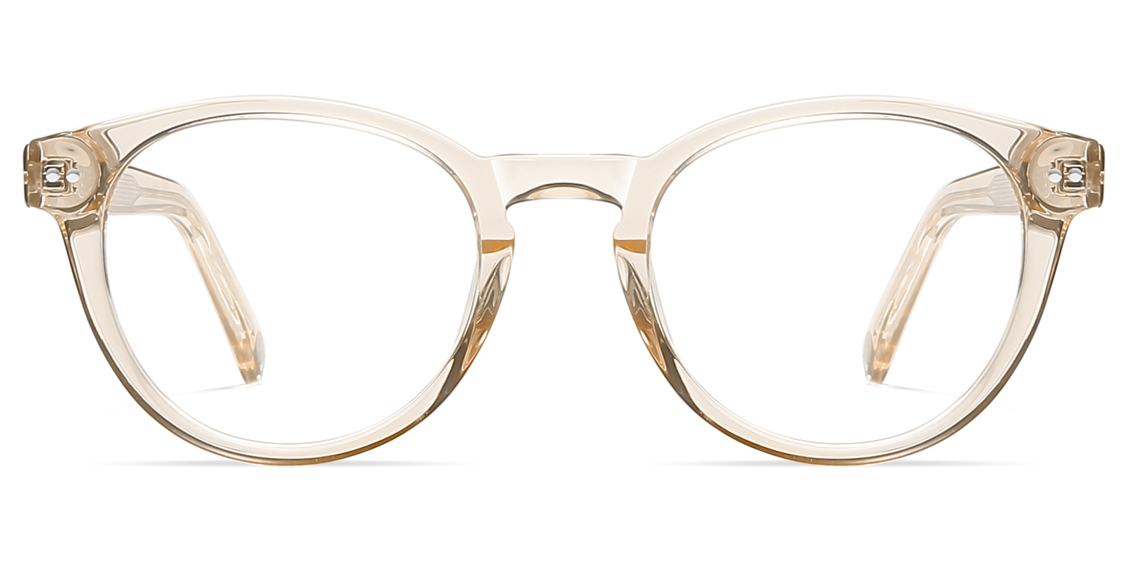 Humoni Prescription Glasses Round Champagne Eyeglasses